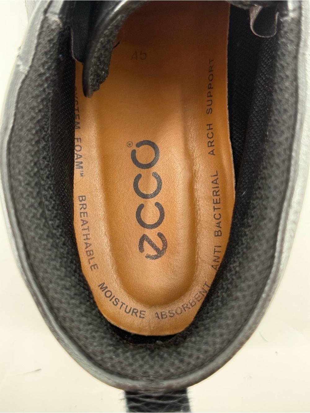 Ecco Men's Lace Up Chukka Boots Black Leather Gore Tex 45 / 11-11.5 - Picture 9 of 11